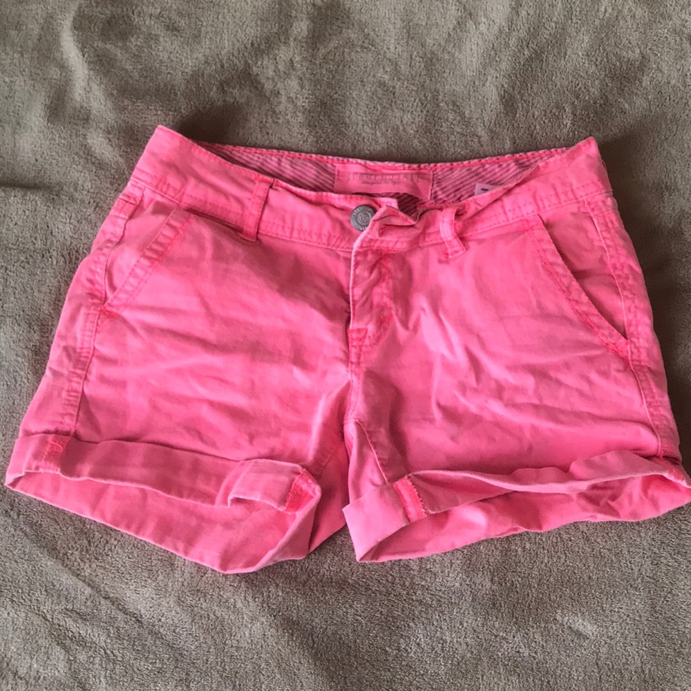 neon pink shorts